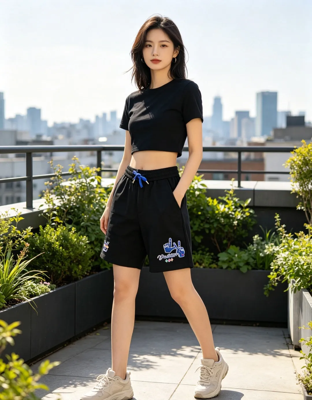 Louis Vuitton/Louis Vuitton 26ss LV gesture letter print shorts